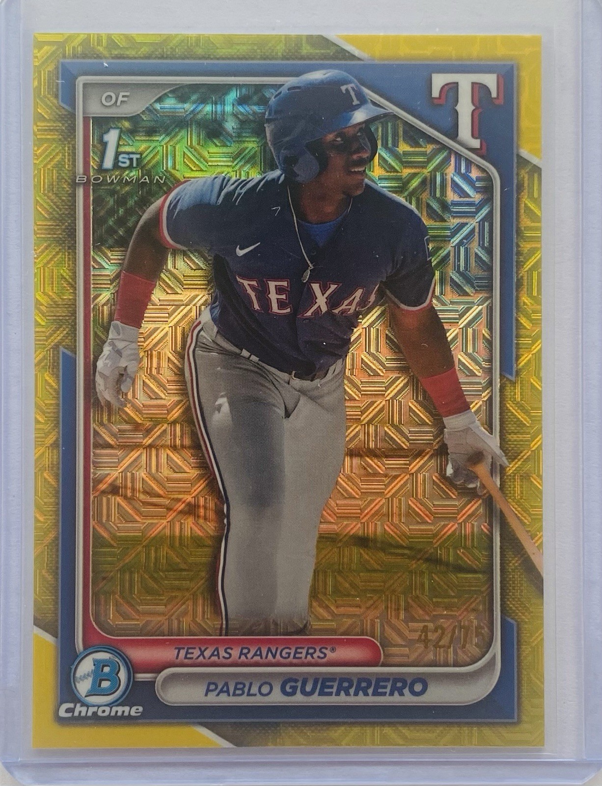 2024 Bowman Chrome Prospects Pablo Guerrero #BCP-212 Yellow Mojo Refractor /75
