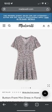 Madewell button front mini dress floral 2 NWT 