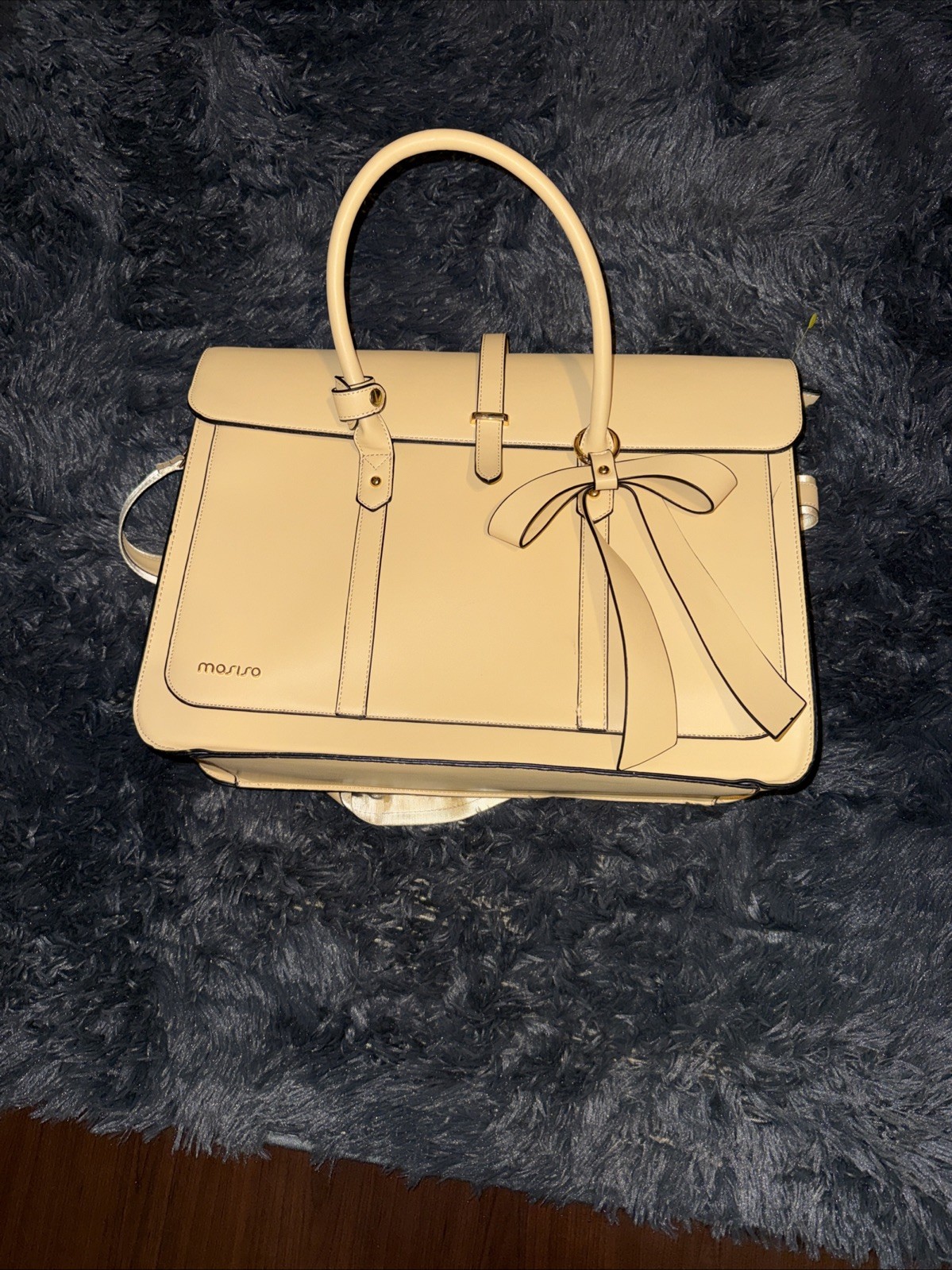 MOSISO Laptop Bag Women, 13-14 inch, 15-15.6 inch PU Leather Laptop Shoulder Bag