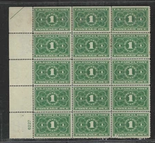 US (JQ1) PARCEL POST PD PLATE LBOCK 15 MNG DIRTY BACK