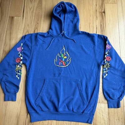Fanjoy Avani Gregg Smile Balloon Dog Flames Blue Sweatshirt Hoodie Sz. M