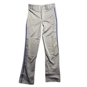 Champro Youth Baseball Pants L Gray W/ Royal Blue Piping Adjustable Inseam