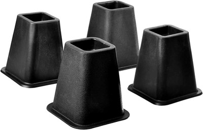 5 to 6-Inch Super Quality Black Bed Risers, Heavy Duty Stackable Furniture Riser