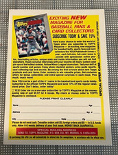 JOSE CANSECO OAKLAND A'S SUPER RARE ! TOPPS MAGAZINE 2 1/2