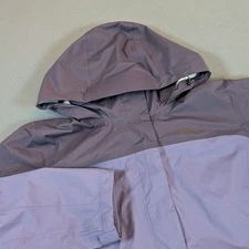 REI Co Op Peak 2.5L Rain Jacket Womens X Large Purple Gray Hooded Waterproof