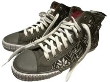 Rare Vintage P.F. Flyers Black/White Sweater Pattern High tops M 10.5 Excellent