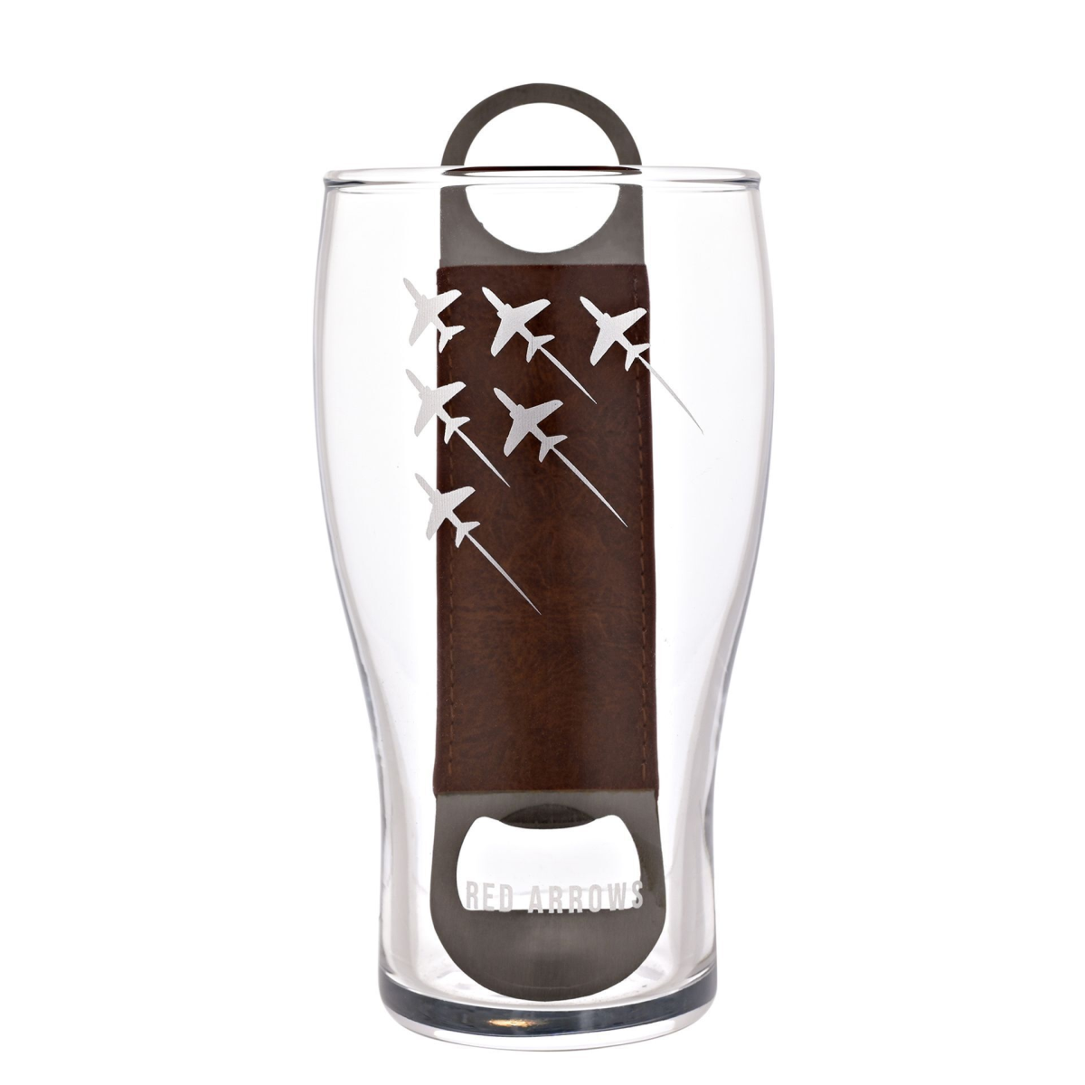  - Red Arrows Etched Glass Pint And Bottle Opener Set 16 X 8 X 8Cm - Image 2