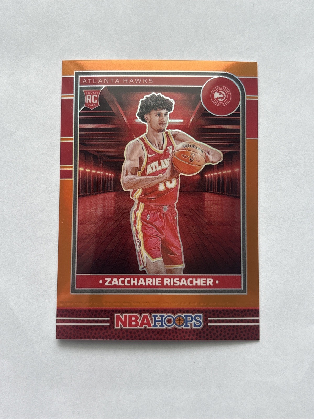 2024-25 Hoops #231 Zaccharie Risacher Premium Prizms Orange #/199