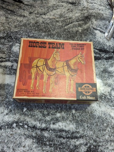 Vintage Craft Master Horse Team Old West Wooden Kit Model Craft Kit NOS - Bild 1 von 6
