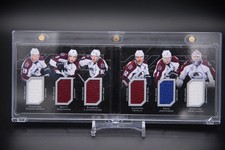 2015-16 UD Black Sizes Relic Booklet 6R-AVALA MacKinnon/Duchene/Landeskog/Iginla