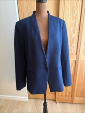Ann Taylor Double knit one button navy Blazer 14