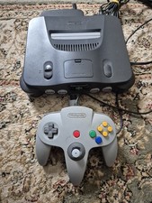 Nintendo 64 N64 Console Black With Controller And Cables - Not Tested