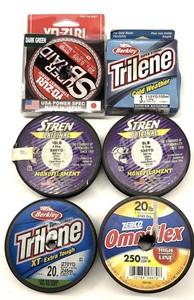 Fishing Line Lot Berkley Stren Yo-Zuri Zebco 6 Items Monofilament Braid