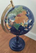 20th Century Lapis Blue Gemstone World Globe ...