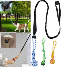 5PCS Spring Pole Dog Rope Toys, Dog Interactive Tether Tug of War Toy, Indoor Ou