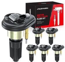 6 Ignition Coils and 6 Spark Plugs For GMC Envoy Chevy Trailblazer Buick Rainier