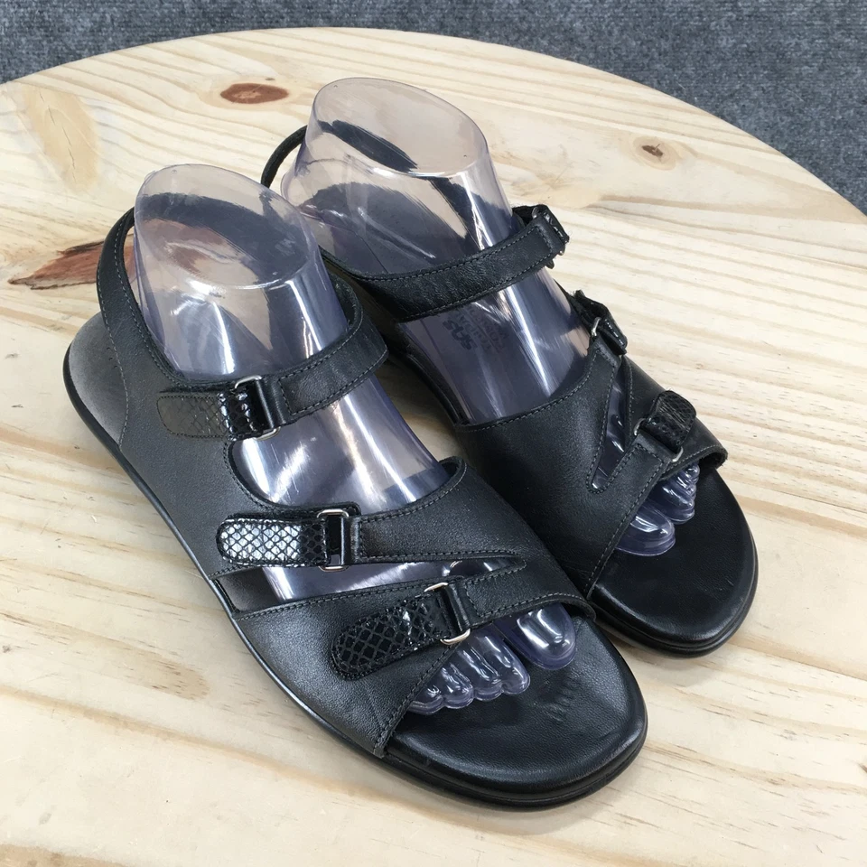 Sas Sandals Womens 9 Wide Width Tabby Slingback Black Casual Comfort Wedge Heels - Image 3 of 4