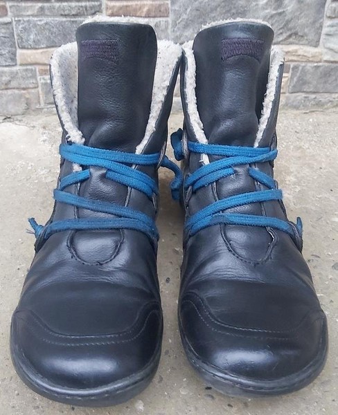 Women Camper Boots Black Leather 38 #XQV