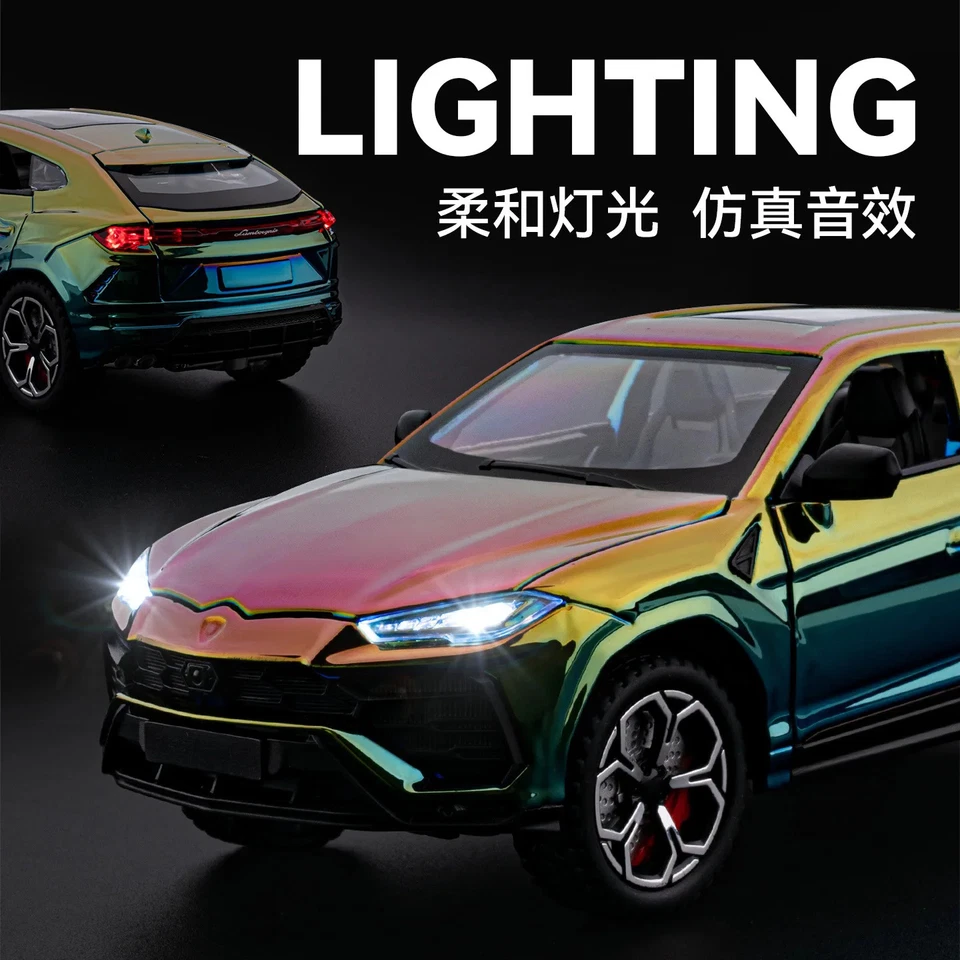 1:24 Lamborghini URUS Bison SUV modelo de coche diecast coche ligero vehículo de juguete Foto 2 de 4