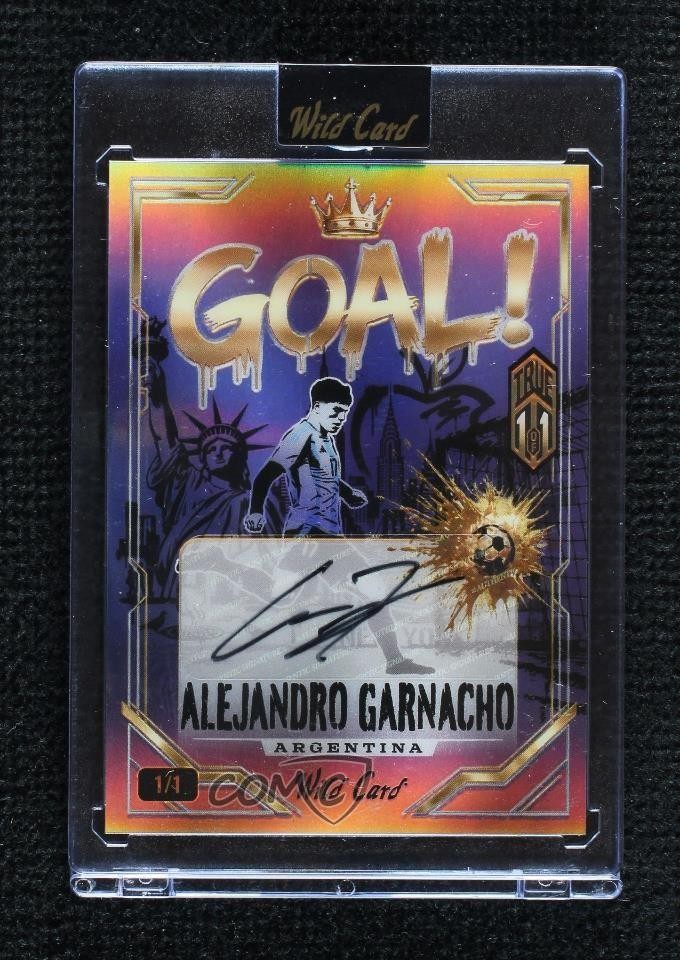 2026 Wild Card Super Chrome Soccer Goal Rainbow Foil 1/1 Alejandro Garnacho Auto