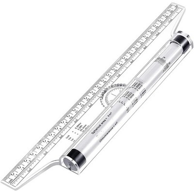 Multi-Purpose Drawing Parallel Rolling Ruler, 12 Inch Drawing Design Ruler for M