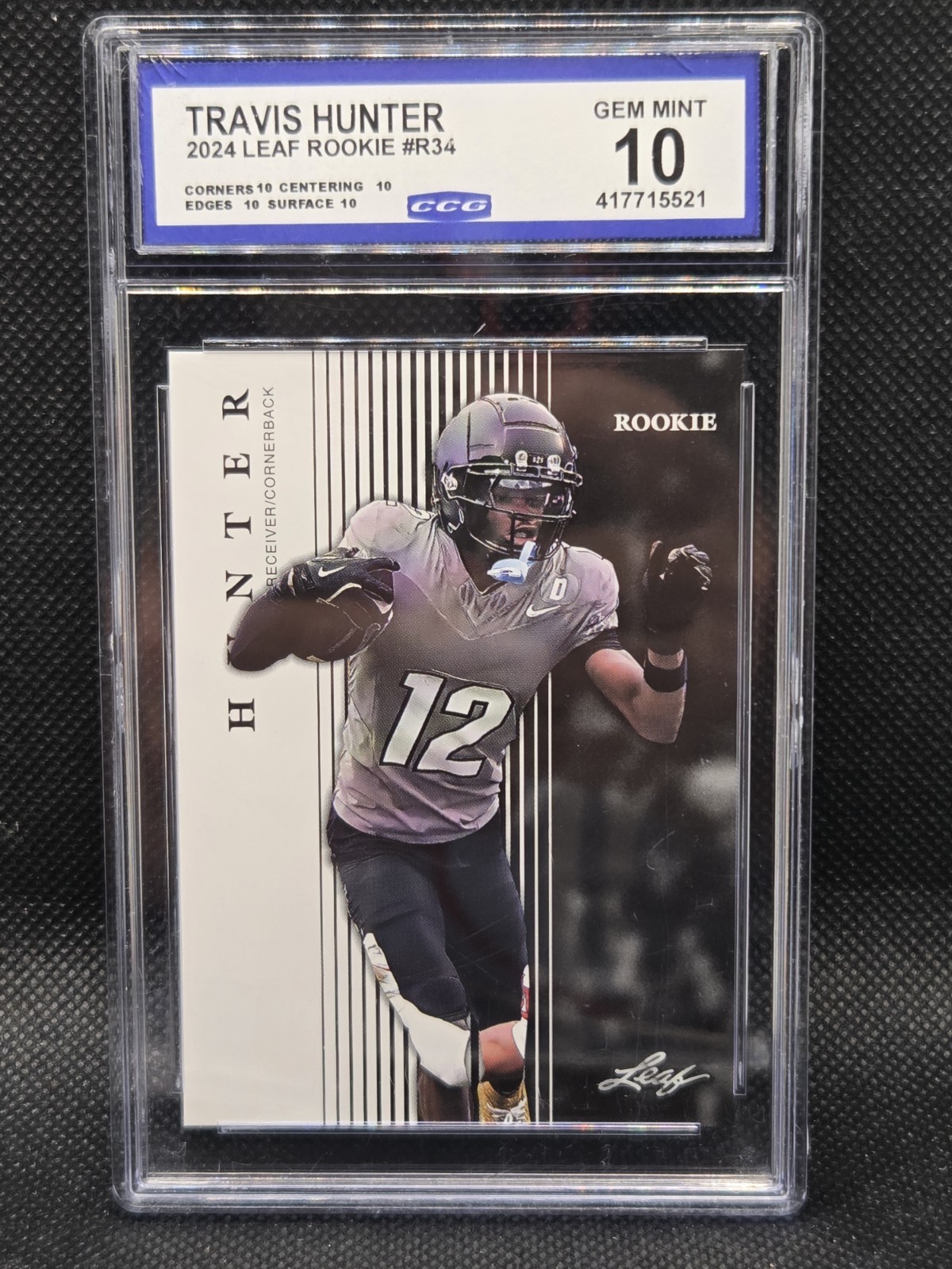 2024 Leaf Rookie  Leaf Rookie # R-34 Travis Hunter Gem Mint 10