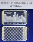 Space Needle Seattle 10 Grams .999 Fine Silver Bar Washington