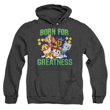 Paw Patrol Born For Greatness Mens Heather Hoodie Black Officially Licensed