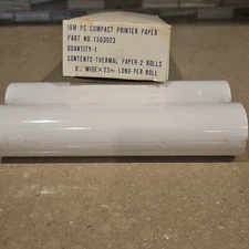 IBM PC Compact Printer Paper Thermal Paper 8 1/2 wide 25m Long Roll -  2 Rolls