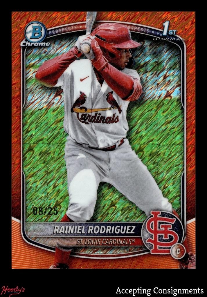 2025 Bowman Chrome Orange Shimmer Refractor Rainiel Rodriguez 1st ROOKIE 08/25
