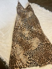 Linea Donatella Nightgown Size Small Maxi Slip Dress Feminine Animal Print