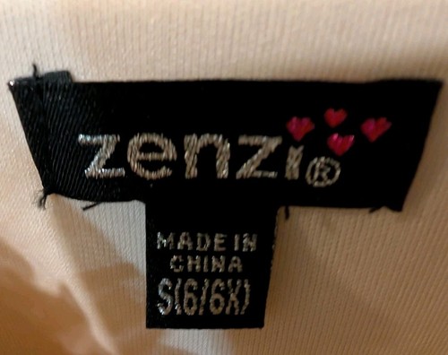 Zenzi Girls' 6/6x Sleeveless BLUSH Mesh Hanky Hem Dress Lined - Cream FLAWED - Picture 4 of 14