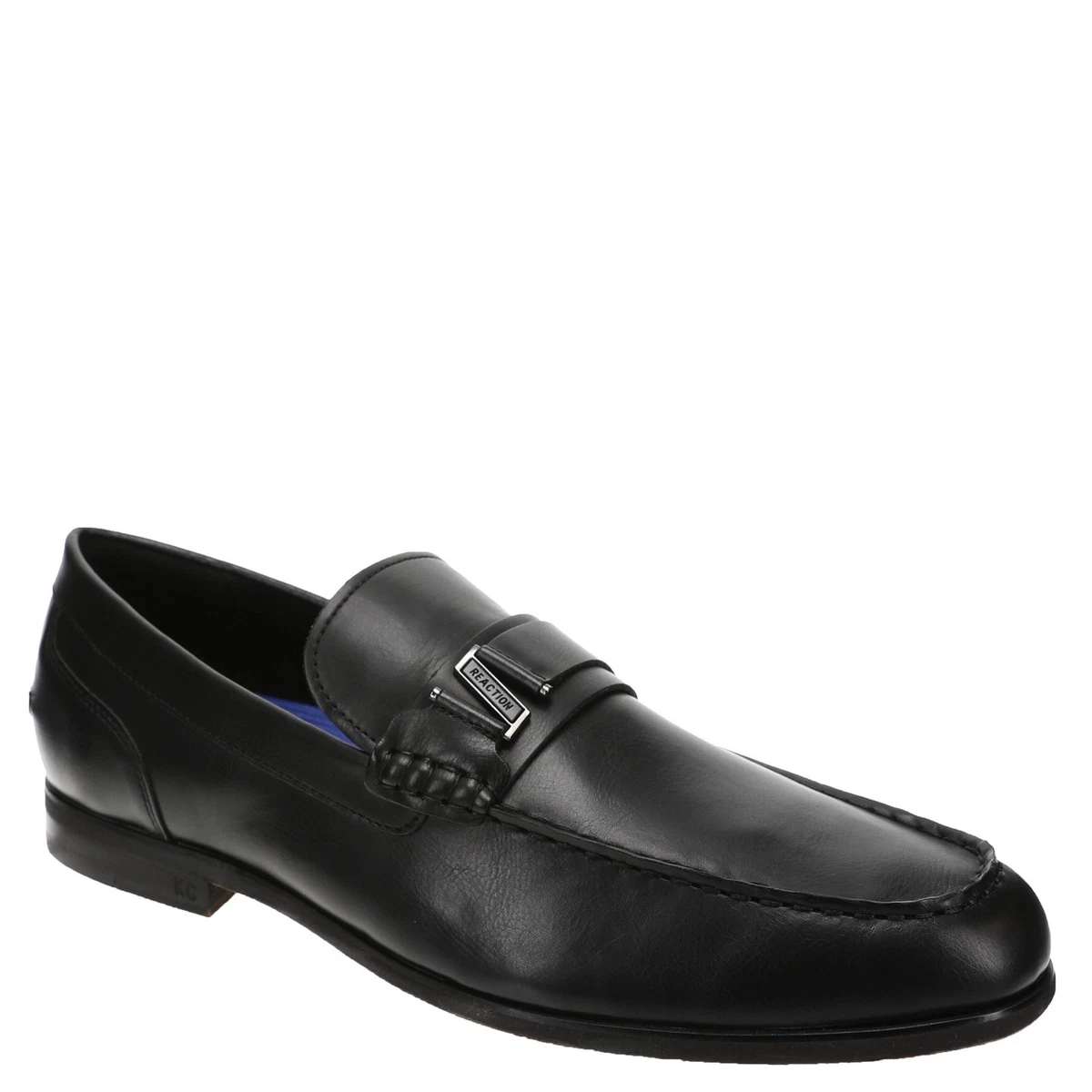 Shoes dress mens new size 13M Reaction Kenneth Cole black slip on upper man made Kenneth Cole Reaction Shoes Mens 13 Dress Lace Up Moc Oxford  main image 2