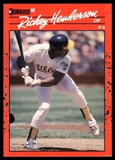Rickey Henderson 1990 Donruss #304 Oakland Athletics FREE SHIPPING AutographDen