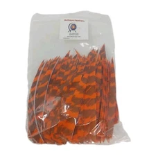 100 Pack Bullseye Arrow Feathers 5" Right Wing: Shield Barred Hunter Orange