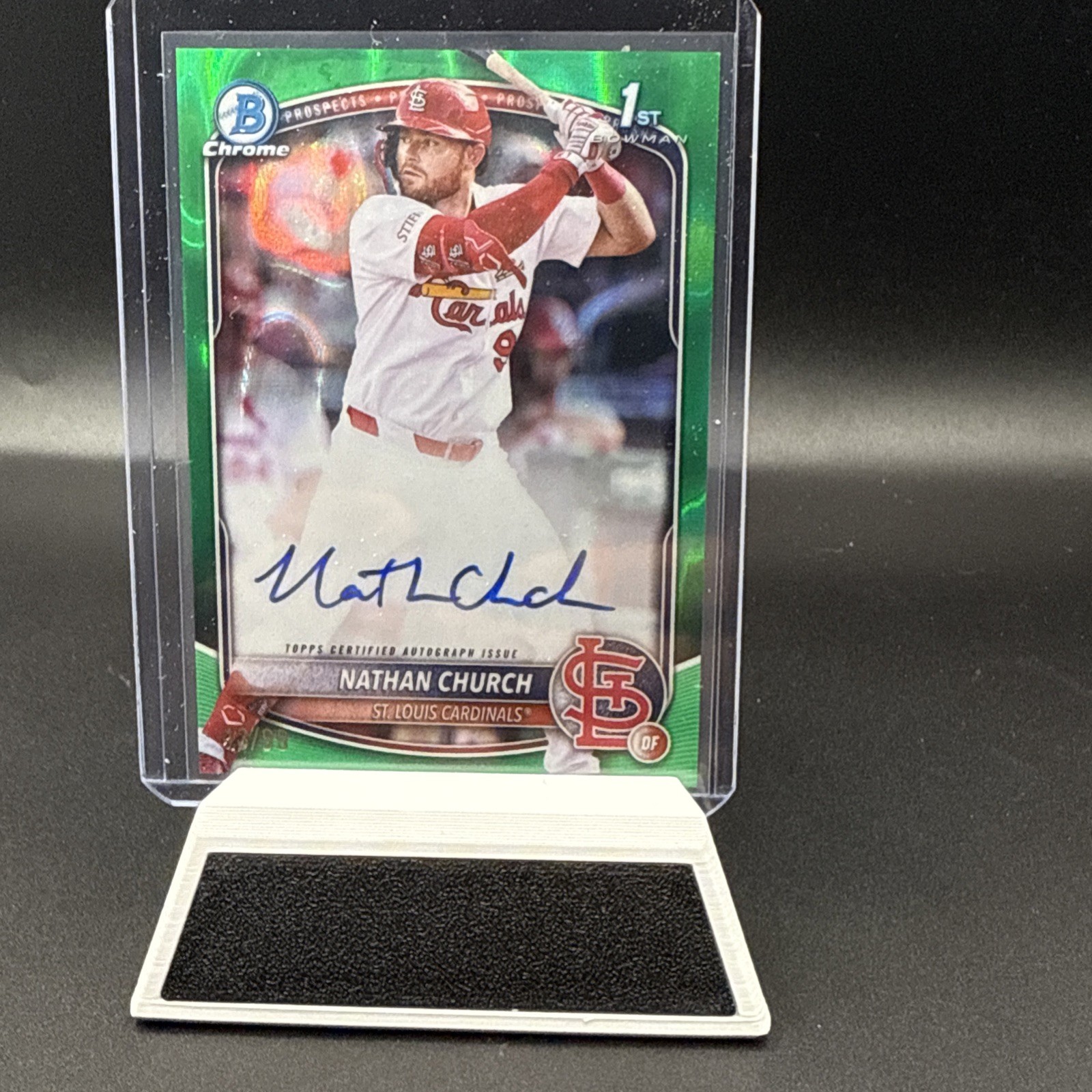 2025 Bowman Chrome Nathan Church 1st Bowman Green Lava Refractor Auto /99