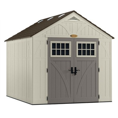 Suncast Tremont 8 ft. x 10 ft. Heavy Duty Resin Storage Shed w/Windows, Vanilla