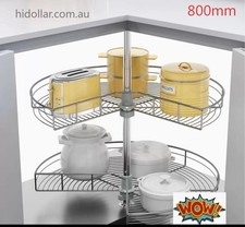 ROTARY 2TIER 3/4 800 CORNER CAROUSEL BASKET LAZY SUSAN PANTRY WIRE BASKET