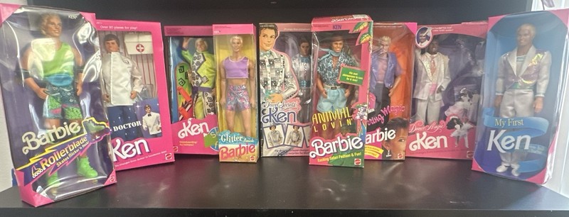 Vintage Sealed 1970s- 1990s Ken Barbie Doll Lot of 9 Mattel