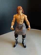 WWE Samoa Joe Action Figure Muscular Long Hair Blue Trunks
