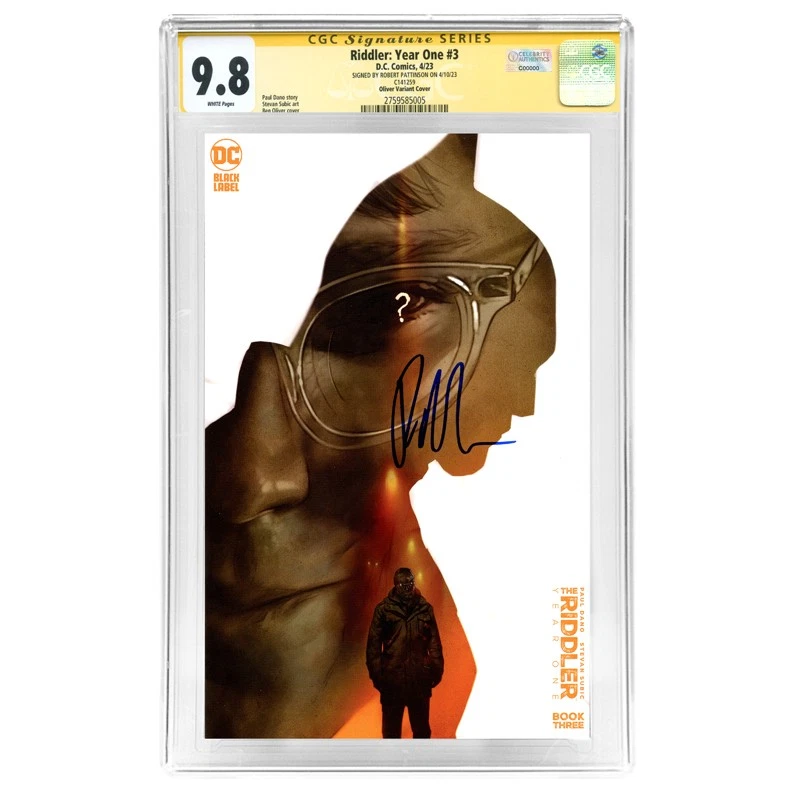 Robert Pattinson Autographed 2023 Riddler Year One #3 Oliver Variant CGC SS 9.8