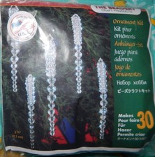 The Beadery beaded icicle Christmas tree ornament kit NIP makes 30 clear ice