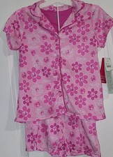 Mattel Barbie Pink 2 Piece Pajama PJ Set Girl's Size L Large 10 12 NWT