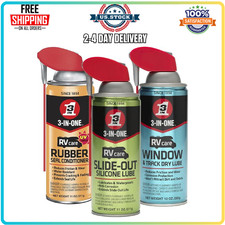 3-IN-ONE RV Care Trio Pack Slide Out Lube Window Track Lube Rubber Seal Conditio