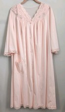 Vintage Shadow Line Night Gown With Robe Extra Large Peach Pink Nylon Lace