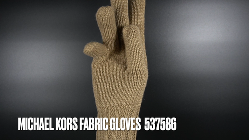 Michael Kors Womens Gloves Knitted Ribbed Fabric Gloves Beige One Size - Video 1 of 1