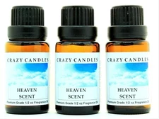 3 Heaven Scent 1/2oz Premium Grade Scented Fragrance Oil Crazy Candles