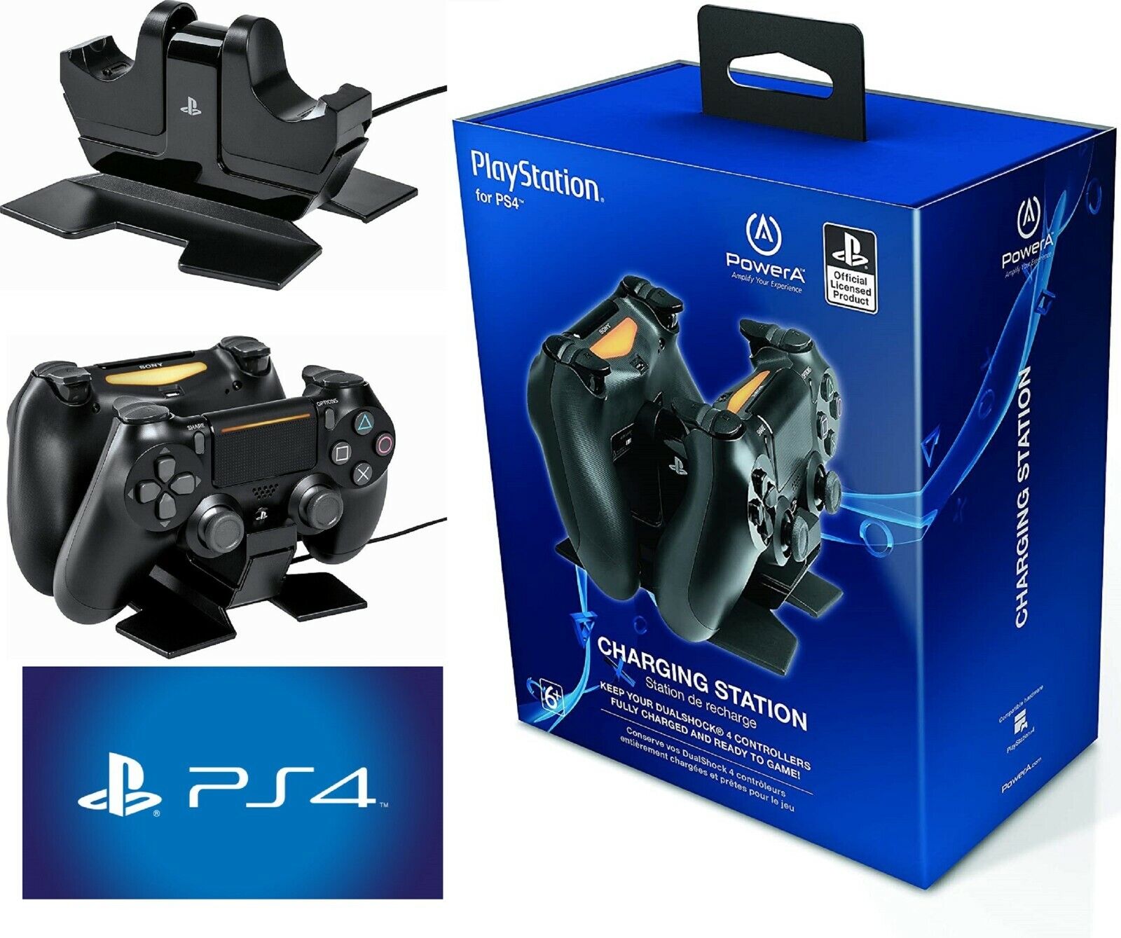 PowerA 4 PS4 Controller DUAL Charging Station Official 617885005756 | eBay