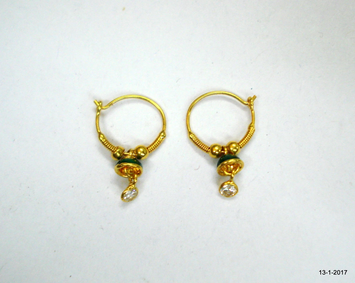 traditional design 18kt gold earrings hoop upper ear earrings infant earrings