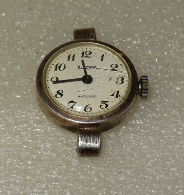 Montre Ancienne Electra Femme - Argent Massif - Années 70-80 - Mouvement Bloqué - Pour Pièces